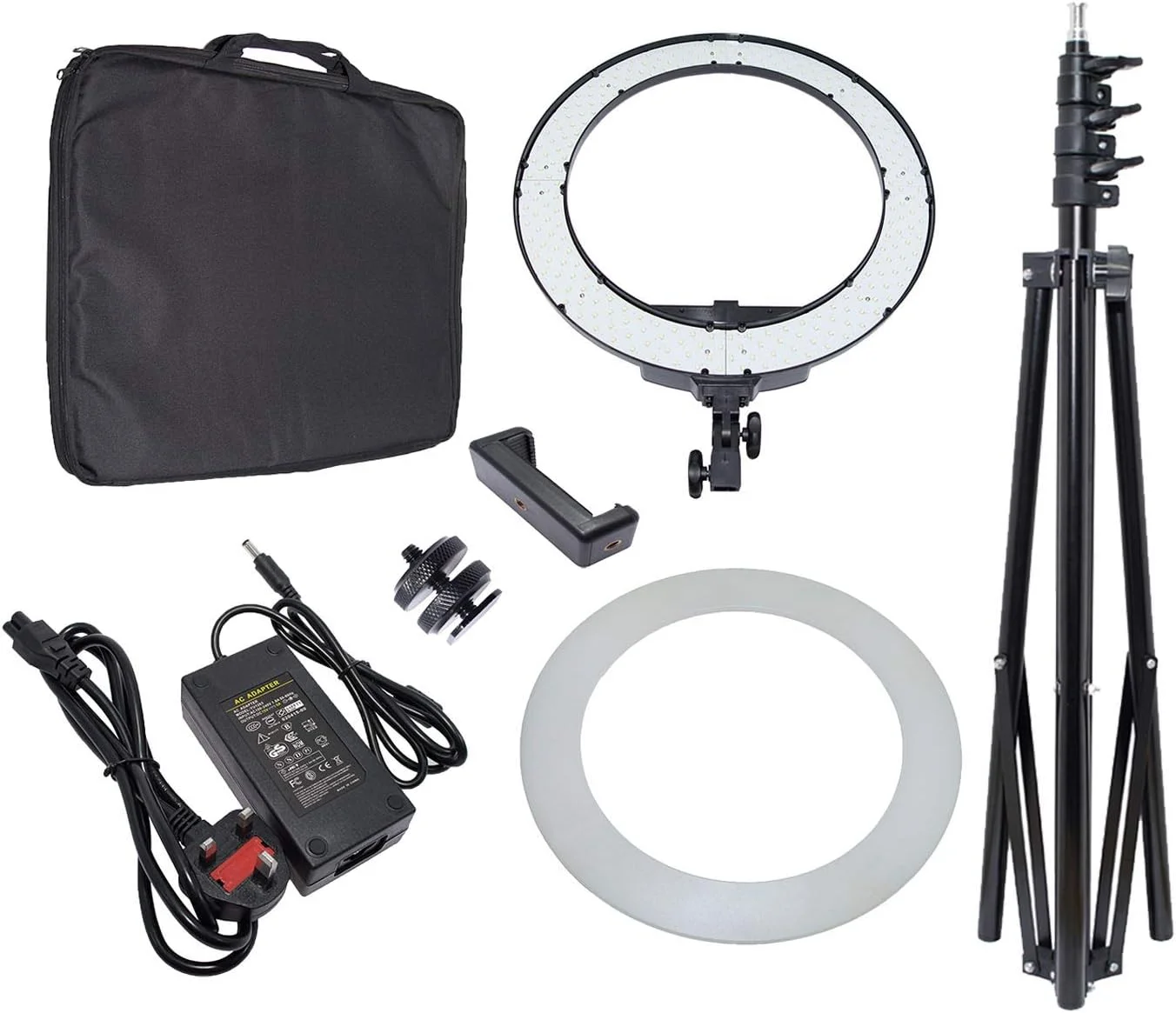 نور حلقه ای ویدئویی RL-18D دو رنگ با قابلیت تنظیم نور (46 سانتی متر قطر خارجی، 55 وات، 2048 عدد LED SMD) مشکی نور حلقه ای ویدئویی RL-18D دو رنگ با قابلیت تنظیم نور (46 سانتی متر قطر خارجی، 55 وات، 2048 عدد LED SMD) مشکی