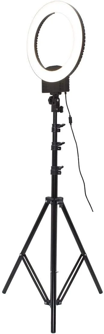 نور حلقه ای ویدئویی COOPIC Create Cool Pictures RL-480SII دو رنگ 3200K-5600K با قابلیت تنظیم نور (12 اینچ/31 سانتی متر قطر خارجی، 36 وات، 240 عدد LED SMD) مشکی نور حلقه ای ویدئویی COOPIC Create Cool Pictures RL-480SII دو رنگ 3200K-5600K با قابلیت تنظیم نور (12 اینچ/31 سانتی متر قطر خارجی، 36 وات، 240 عدد LED SMD) مشکی