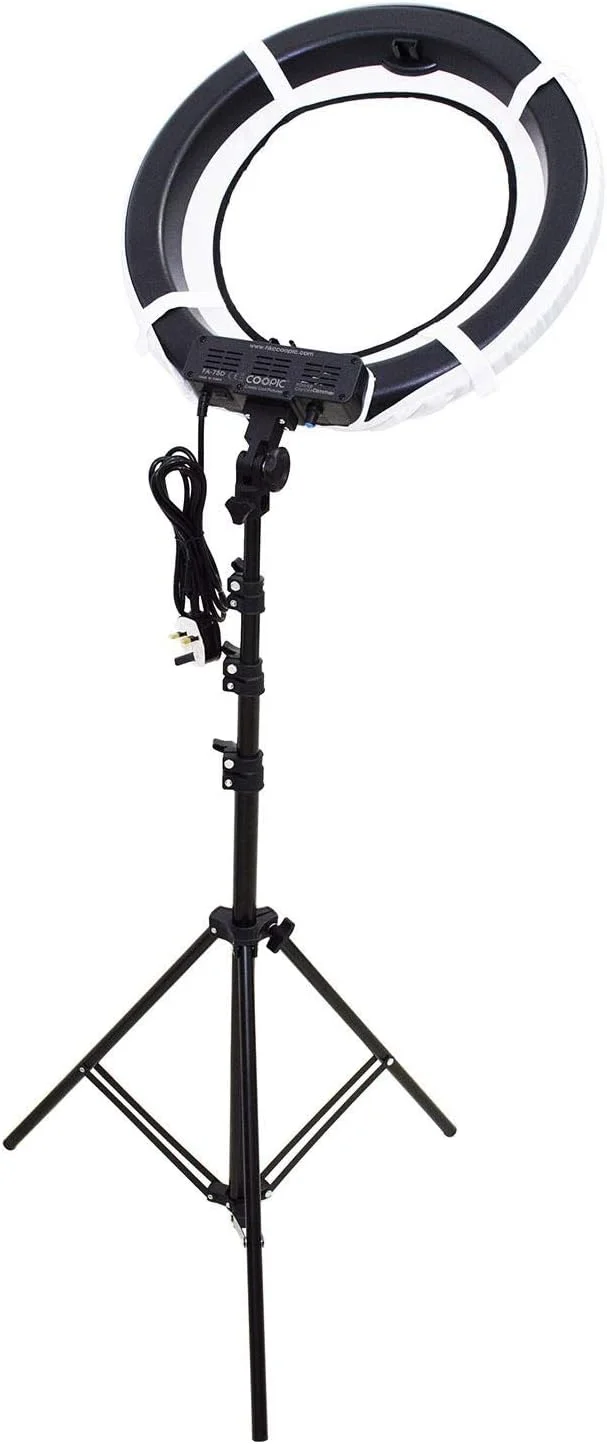 نور حلقه ای دیجیتال استودیویی عکاسی COOPIC Create Cool Pictures FA-75D 5500K با قابلیت تنظیم نور (19 اینچ یا 48 سانتی متر بیرونی، لوله کاتدی 75 وات) بدنه مشکی نور حلقه ای دیجیتال استودیویی عکاسی COOPIC Create Cool Pictures FA-75D 5500K با قابلیت تنظیم نور (19 اینچ یا 48 سانتی متر بیرونی، لوله کاتدی 75 وات) بدنه مشکی