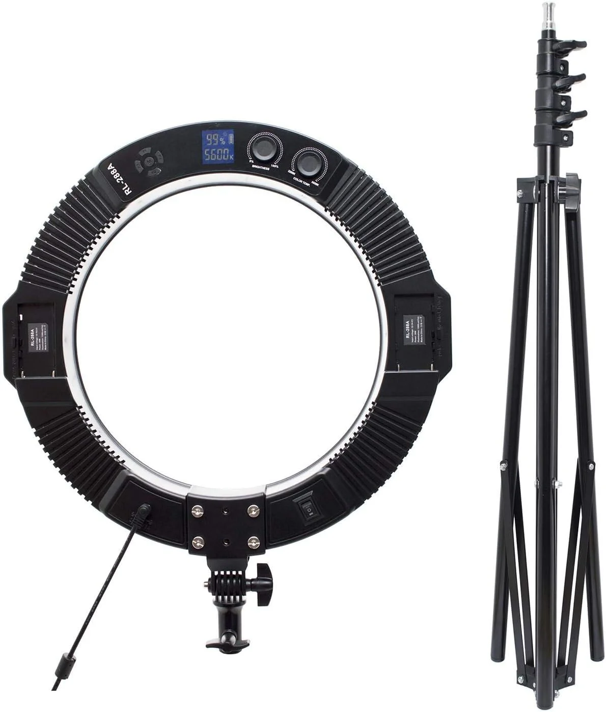 نور حلقه ای ویدئویی COOPIC Create Cool Pictures RL-288A دو رنگ 3200K-5600K با قابلیت تنظیم نور (18 اینچ / 46 سانتی متر بیرونی 35 وات، 144 عدد LED SMD) نور حلقه ای ویدئویی COOPIC Create Cool Pictures RL-288A دو رنگ 3200K-5600K با قابلیت تنظیم نور (18 اینچ / 46 سانتی متر بیرونی 35 وات، 144 عدد LED SMD)