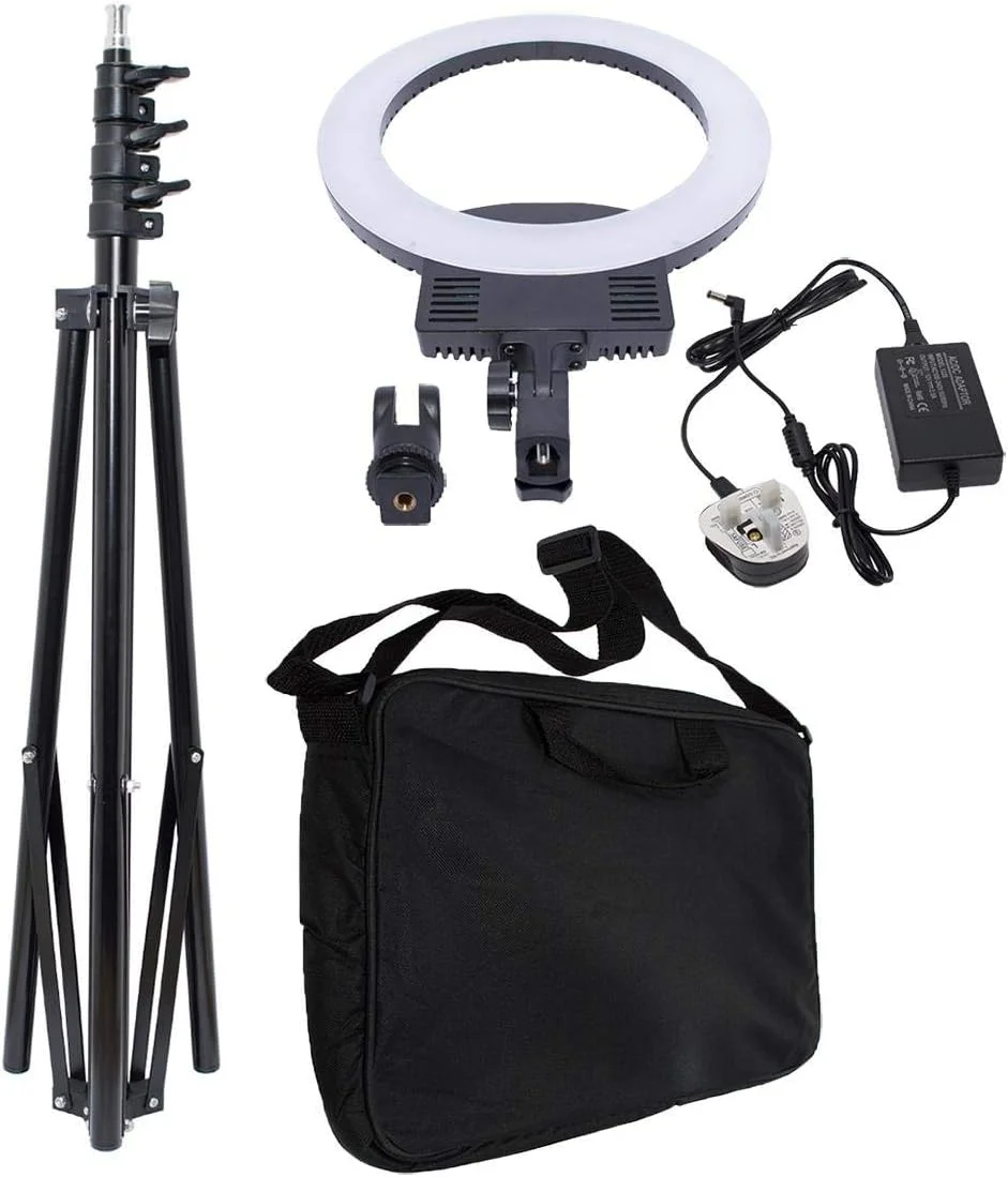 نور حلقه ای ویدئویی COOPIC Create Cool Pictures RL-480SII دو رنگ 3200K-5600K با قابلیت تنظیم نور (12 اینچ/31 سانتی متر قطر خارجی، 36 وات، 240 عدد LED SMD) مشکی نور حلقه ای ویدئویی COOPIC Create Cool Pictures RL-480SII دو رنگ 3200K-5600K با قابلیت تنظیم نور (12 اینچ/31 سانتی متر قطر خارجی، 36 وات، 240 عدد LED SMD) مشکی