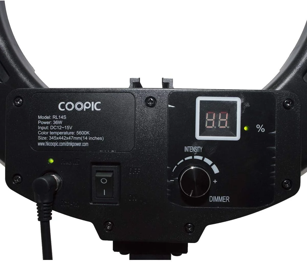 نور حلقه ای قابل تنظیم COOPIC Create Cool Pictures RL-14S تک رنگ 5600K (14 اینچ / 36 سانتی متر قطر بیرونی، 36 وات، 1024 عدد LED SMD) مشکی نور حلقه ای قابل تنظیم COOPIC Create Cool Pictures RL-14S تک رنگ 5600K (14 اینچ / 36 سانتی متر قطر بیرونی، 36 وات، 1024 عدد LED SMD) مشکی