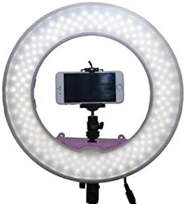 نور حلقه ای LED مدل RL-480S کوپیک، مناسب عکس و فیلمبرداری، قطر خارجی 33 سانتیمتر (13 اینچ)، توان 40 وات، دارای 240 عدد LED SMD، دمای رنگ 5500 کلوین، با قابلیت تنظیم نور و به همراه فیلتر رنگی پلاستیکی (رنگ صورتی) نور حلقه ای LED مدل RL-480S کوپیک، مناسب عکس و فیلمبرداری، قطر خارجی 33 سانتیمتر (13 اینچ)، توان 40 وات، دارای 240 عدد LED SMD، دمای رنگ 5500 کلوین، با قابلیت تنظیم نور و به همراه فیلتر رنگی پلاستیکی (رنگ صورتی)