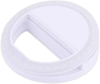 فلاش حلقه ای LED قابل حمل برای عکاسی دوربین گوشی موبایل آیفون - سفید فلاش حلقه ای LED قابل حمل برای عکاسی دوربین گوشی موبایل آیفون - سفید