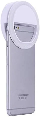 فلاش حلقه ای LED قابل حمل برای عکاسی دوربین گوشی موبایل آیفون - سفید فلاش حلقه ای LED قابل حمل برای عکاسی دوربین گوشی موبایل آیفون - سفید