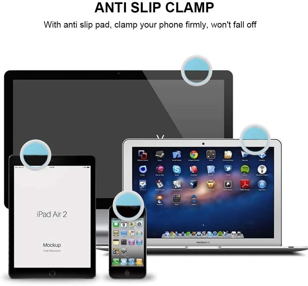 چراغ حلقه ای سلفی گیره ای کوچک قابل حمل، چراغ مکمل نور شب برای گوشی هوشمند - آبی چراغ حلقه ای سلفی گیره ای کوچک قابل حمل، چراغ مکمل نور شب برای گوشی هوشمند - آبی