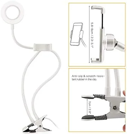 پایه نگهدارنده گوشی فلزی رومیزی با نور حلقه ای سلفی پایه نگهدارنده گوشی فلزی رومیزی با نور حلقه ای سلفی