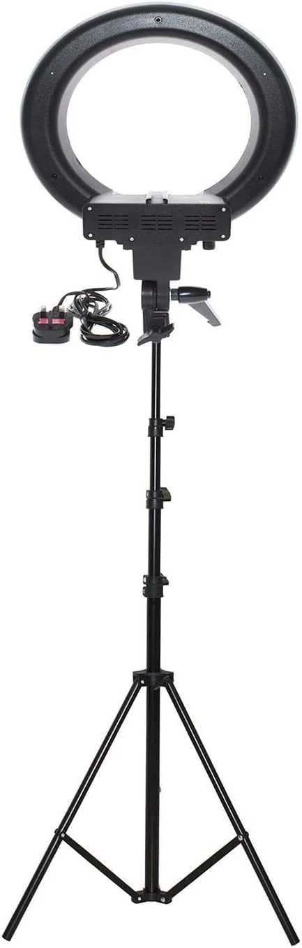 نور حلقه ای 5500K قابل تنظیم RL-12 برای استودیو عکاسی دیجیتال به همراه پایه نور (12 اینچ یا 30.5 سانتی متر قطر بیرونی، لامپ کاتدی 35 وات) بدنه مشکی نور حلقه ای 5500K قابل تنظیم RL-12 برای استودیو عکاسی دیجیتال به همراه پایه نور (12 اینچ یا 30.5 سانتی متر قطر بیرونی، لامپ کاتدی 35 وات) بدنه مشکی