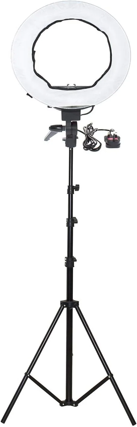 نور حلقه ای 5500K قابل تنظیم RL-12 برای استودیو عکاسی دیجیتال به همراه پایه نور (12 اینچ یا 30.5 سانتی متر قطر بیرونی، لامپ کاتدی 35 وات) بدنه مشکی نور حلقه ای 5500K قابل تنظیم RL-12 برای استودیو عکاسی دیجیتال به همراه پایه نور (12 اینچ یا 30.5 سانتی متر قطر بیرونی، لامپ کاتدی 35 وات) بدنه مشکی