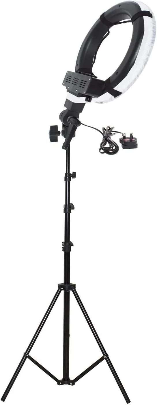 نور حلقه ای 5500K قابل تنظیم RL-12 برای استودیو عکاسی دیجیتال به همراه پایه نور (12 اینچ یا 30.5 سانتی متر قطر بیرونی، لامپ کاتدی 35 وات) بدنه مشکی نور حلقه ای 5500K قابل تنظیم RL-12 برای استودیو عکاسی دیجیتال به همراه پایه نور (12 اینچ یا 30.5 سانتی متر قطر بیرونی، لامپ کاتدی 35 وات) بدنه مشکی