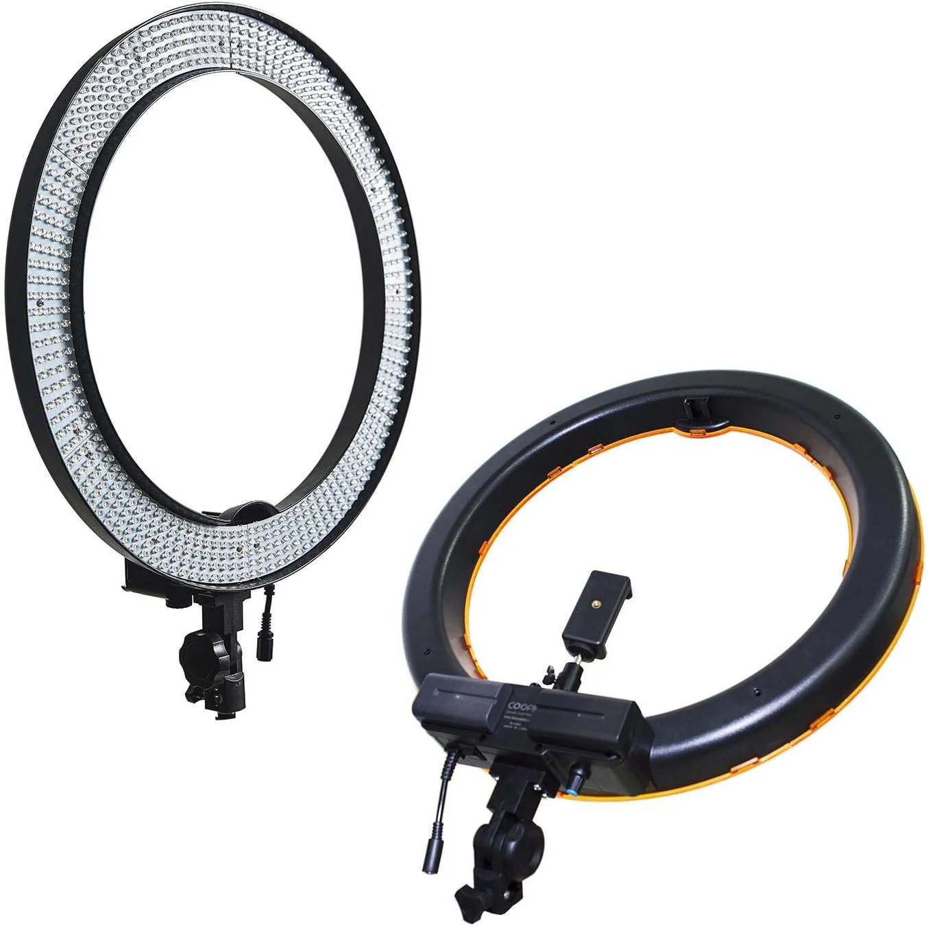 حلقه نور ال ای دی SMD مدل RL-650S کوپیک، 55 وات، 5500 کلوین، با قابلیت تنظیم نور و هولدر موبایل - 240 عدد ال ای دی (مشکی، 48 سانتی متر)