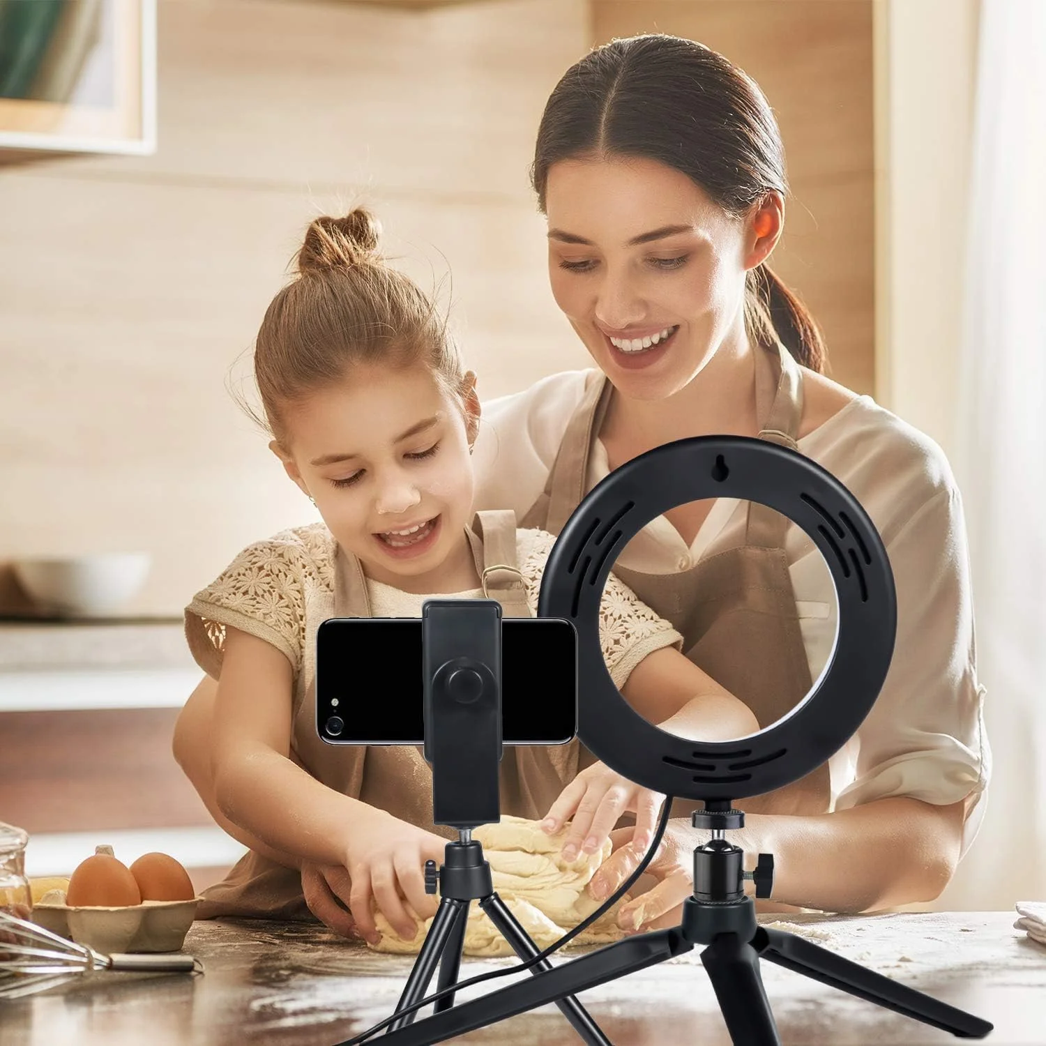 نور حلقه ای ال ای دی MACTREM 6 اینچی با پایه سه پایه برای ویدیوهای یوتیوب و آرایش، نور کوچک ال ای دی دوربین با نگهدارنده تلفن همراه، لامپ ال ای دی رومیزی با 3 حالت نور و 11 سطح روشنایی (6 اینچ) نور حلقه ای ال ای دی MACTREM 6 اینچی با پایه سه پایه برای ویدیوهای یوتیوب و آرایش، نور کوچک ال ای دی دوربین با نگهدارنده تلفن همراه، لامپ ال ای دی رومیزی با 3 حالت نور و 11 سطح روشنایی (6 اینچ)