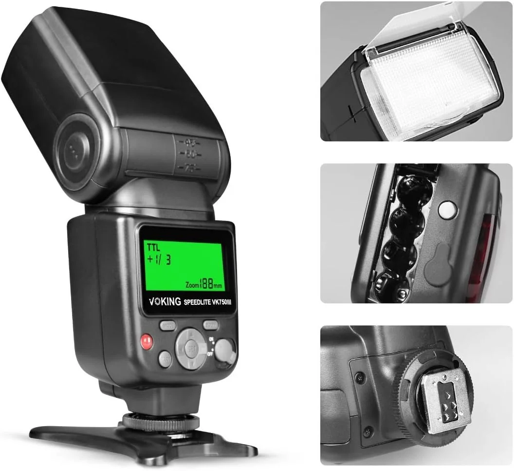 فلاش اکسترنال Voking VK750III با حالت Slave و TTL و نمایشگر LCD برای دوربین های DSLR کانن با پایه اتصال استاندارد فلاش اکسترنال Voking VK750III با حالت Slave و TTL و نمایشگر LCD برای دوربین های DSLR کانن با پایه اتصال استاندارد