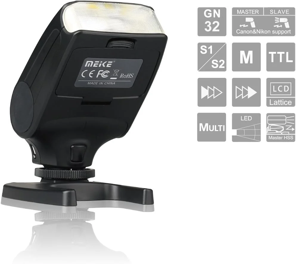 فلاش کوچک خودکار MaiJin MEIKE MK-320P Mini TTL Speedlite GN32 مناسب دوربین های Olympus Panasonic و M4/3 مدل های E-P5 E-PM E-M1 E-M5 E-M10 E-PL5 E-PL6 E-PL7 GM5 GX1 GX7 GX8 G3 LX100