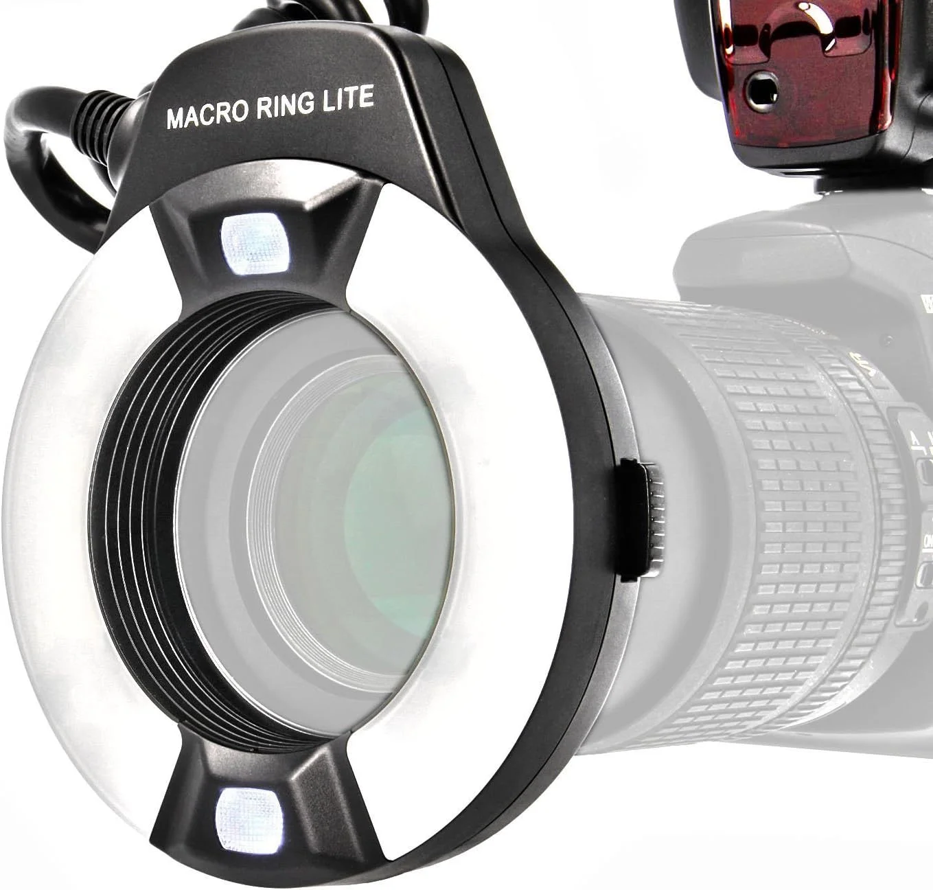 فلاش حلقوی ماکرو Meike TTL (عدد راهنما 14-46) سازگار با تمام دوربین های DSLR کانن با هات شو (برای لنزهای 52 میلی متر - 77 میلی متر) - MK-14EXT