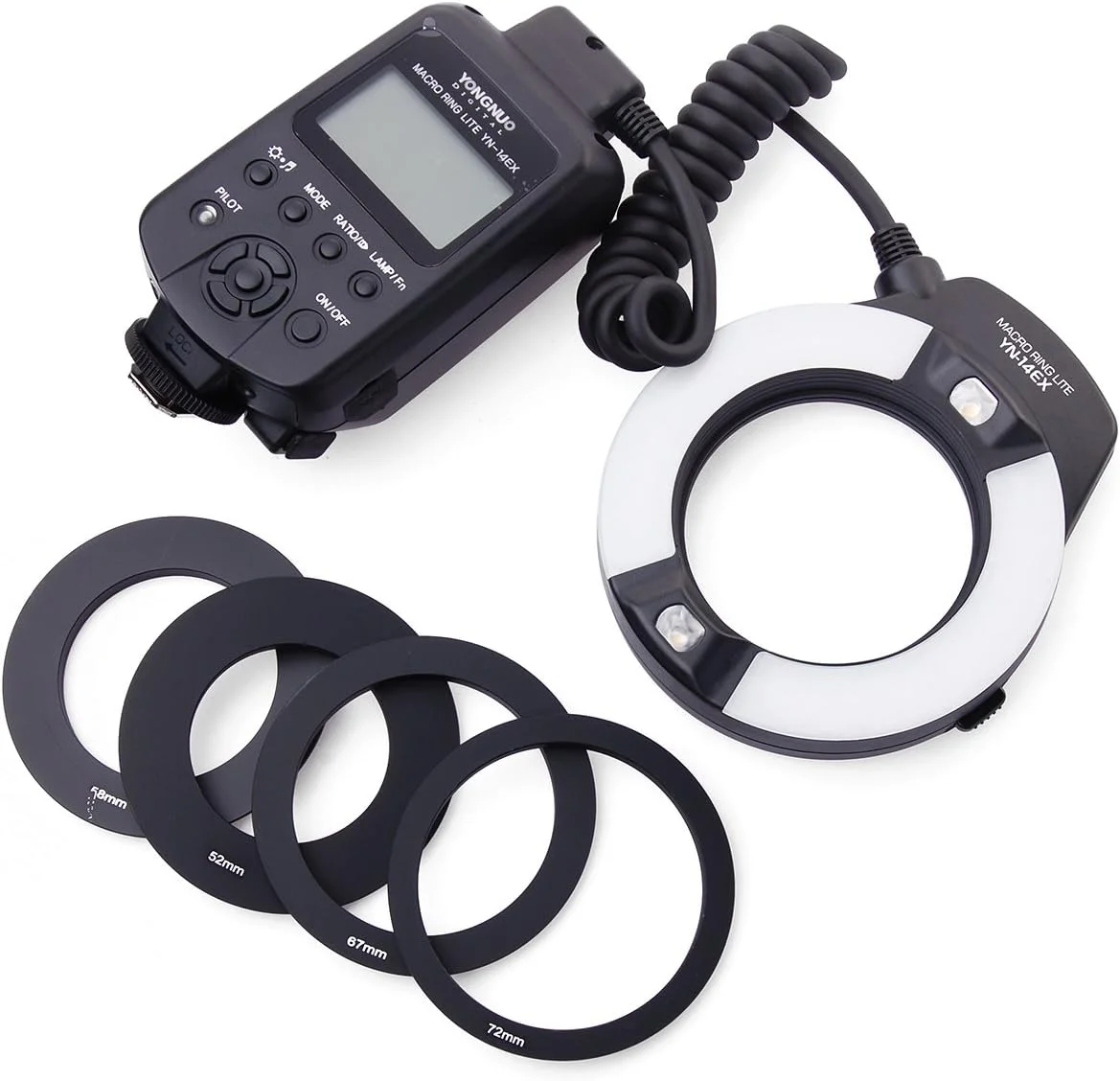 فلاش ماکرو حلقوی TTL مدل Yongnuo YN-14EX به همراه آداپتور برای دوربین های DSLR کانن 6D 7D LF464