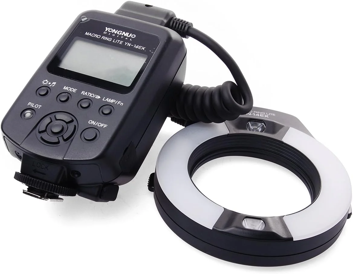 فلاش ماکرو حلقوی TTL مدل Yongnuo YN-14EX به همراه آداپتور برای دوربین های DSLR کانن 6D 7D LF464 فلاش ماکرو حلقوی TTL مدل Yongnuo YN-14EX به همراه آداپتور برای دوربین های DSLR کانن 6D 7D LF464