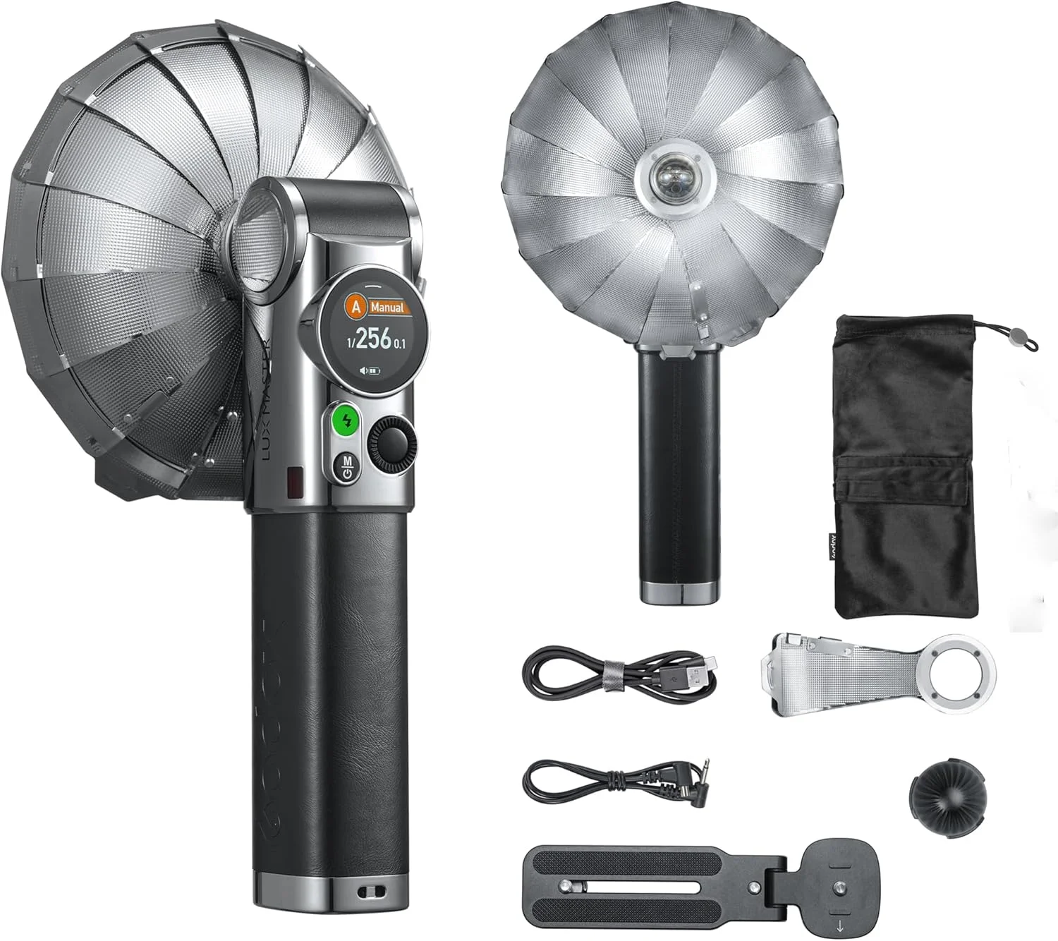 فلاش دوربین رترو Godox Lux Master، فلاش روی دوربین با قابلیت چرخش سر، باتری داخلی، پشتیبانی از TTL و صفحه لمسی رنگی، سازگار با تریگرهایی مانند X3، XproII و X2T