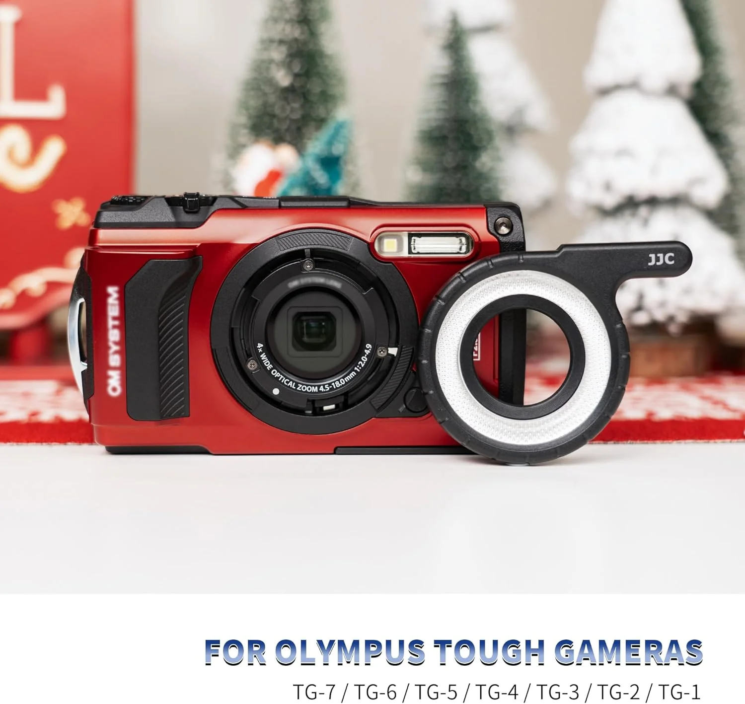 نور حلقه ای ماکرو JJC برای دوربین های سری Olympus Tough TG، راهنمای نور LED جایگزین Olympus LG-1، رنگ نور روز، بسته 1 عددی نور حلقه ای ماکرو JJC برای دوربین های سری Olympus Tough TG، راهنمای نور LED جایگزین Olympus LG-1، رنگ نور روز، بسته 1 عددی