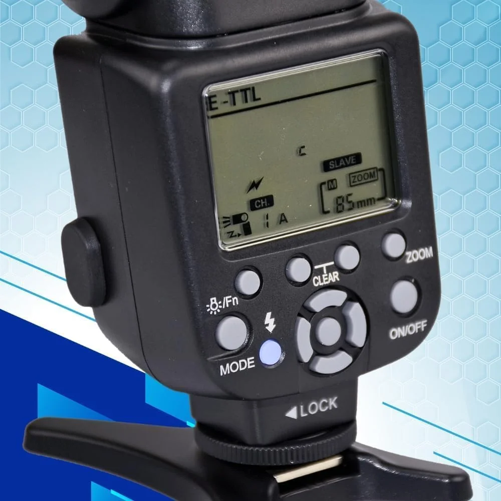 فلاش TTL التیمکس با نمایشگر LCD و کیف مخصوص دوربین های نیکون Z50, Z7, Z6, D6, D5, D4, D850, D810, D780, D750, D610, D500, D7500, D7200, D5600, D5500, D5300, D3500, D3400, D3300 و غیره