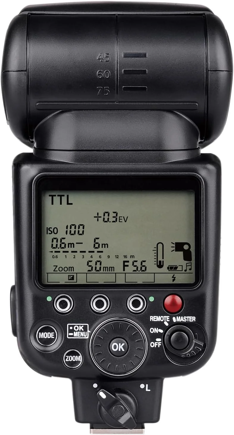 فلاش اسپیدلایت SKYMEE TTL LCD سازگار با دوربین های DSLR EOS 70D 77D 80D Rebel T7i T6i T6s T6 T5i T5 T4i T3i SL2 و پایه کفشک استاندارد