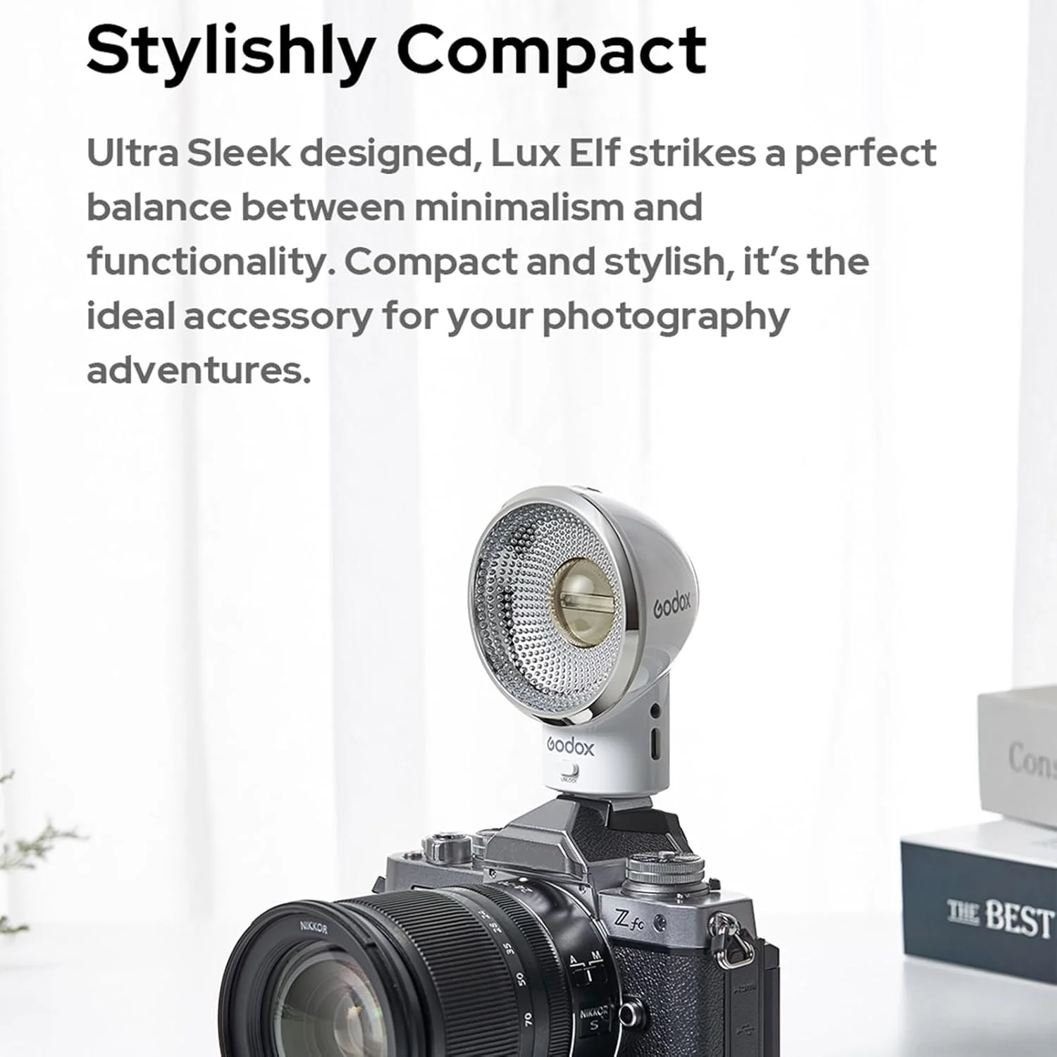 فلاش رترو Godox LuX ELF - قابل حمل و سبک، سازگار با برندهای مختلف دوربین، ایده آل برای عکاسی خیابانی و طبیعت