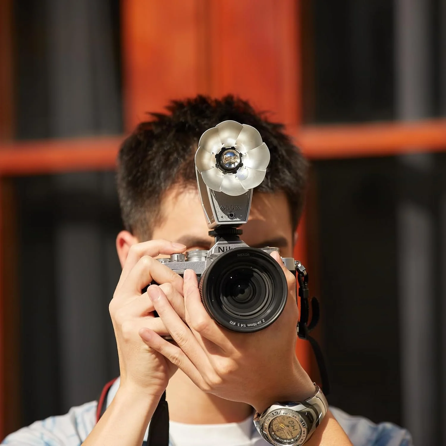 فلاش دوربین رترو گودکس Lux Cadet، باتری داخلی GN10 با 7 سطح قدرت فلاش، 6200K±300K با کنترل نوری S1/S2، فلاش روی دوربین برای کانن، نیکون، سونی، فوجی و دوربین های المپوس