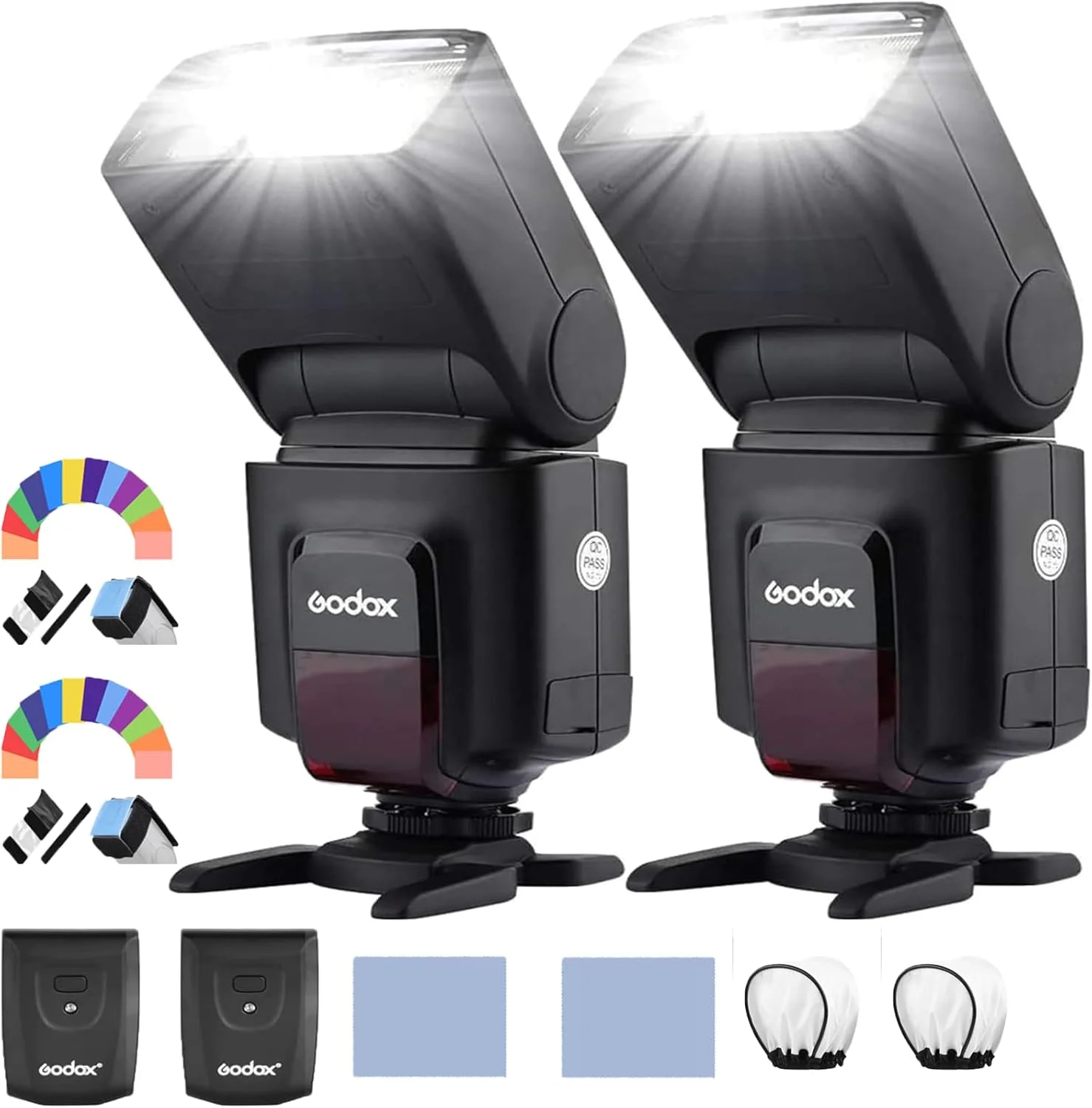 فلاش اسپیدلایت الکترونیکی یونیورسال روی دوربین گودوکس مدل TT520Ⅱ به همراه فرستنده تریگر وایرلس AT-16 2.4G با عدد راهنمای 33 و حالت های S1 S2 جایگزین برای کانن نیکون پنتاکس و 2 عدد دیفیوزر و 24 عدد ژل فلاش