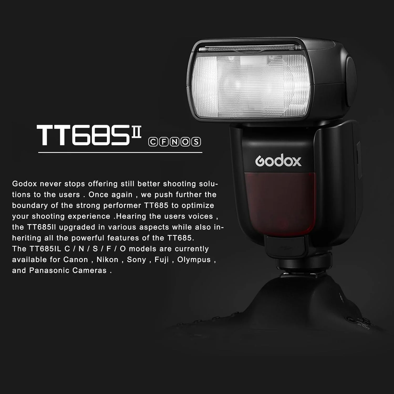 فلاش اسپیدلایت دوربین گودکس TT685II-C برای کانن، E-TTL 2.4G بی‌سیم GN60 HSS، فلاش سازگار با دوربین‌های کانن