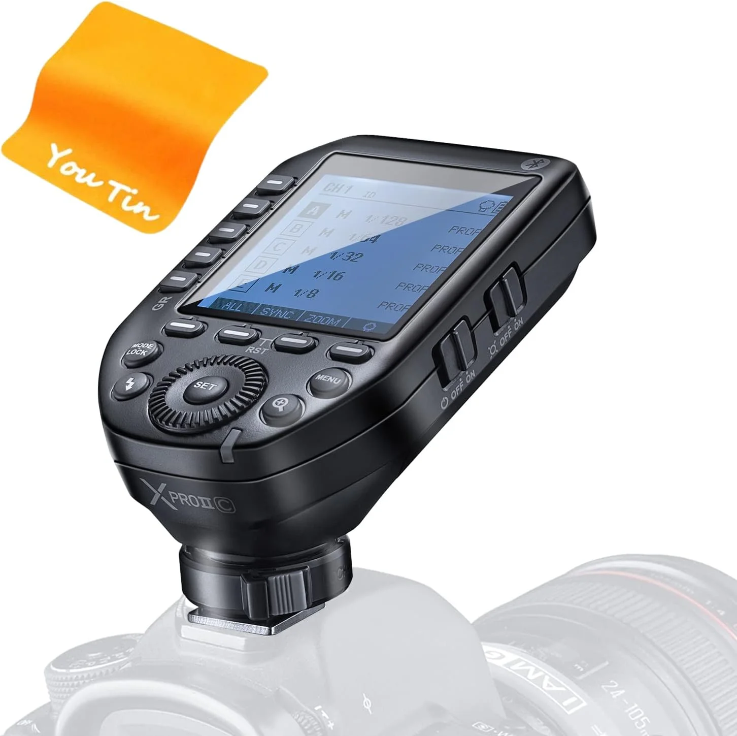 فلاش تریگر دوربین گودکس XproII-C [ارتقا یافته] برای کانن بلوتوث / ریموت وایرلس 2.4 گیگاهرتز / عملکرد بصری برنامه / کفشک فلزی