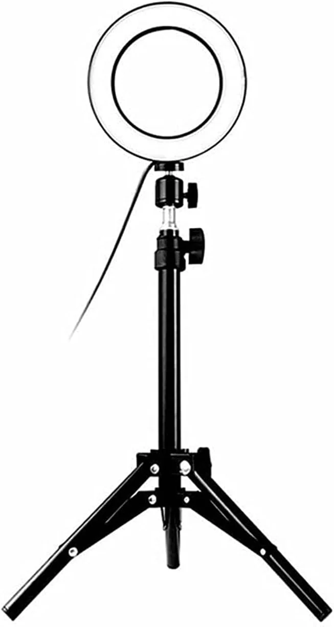 نور ال ای دی دوربین سلفی COOLBABY با پایه سه پایه تلسکوپی، نور حلقه سلفی USB برای پخش زنده/آرایش/یوتیوب/ضبط ویدیو تیک تاک/عکاسی