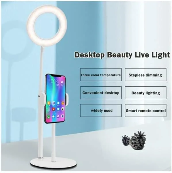 نگهدارنده گوشی یو ول با نور حلقه ای مناسب برای میکاپ، پخش زنده، یوتیوب، تیک تاک و فیلمبرداری نگهدارنده گوشی یو ول با نور حلقه ای مناسب برای میکاپ، پخش زنده، یوتیوب، تیک تاک و فیلمبرداری