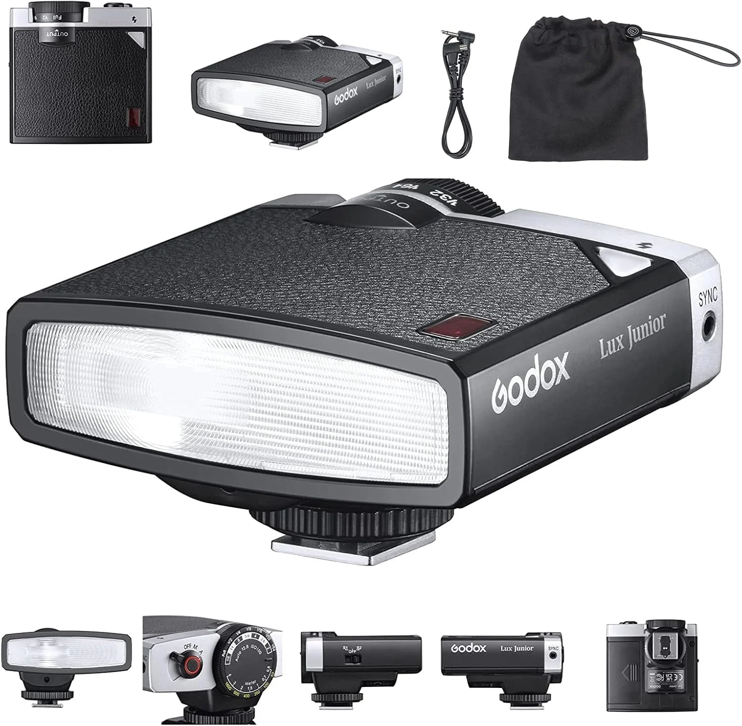 فلاش دوربین گودکس Lux Junior Retro Speedlite سازگار با سونی، کانن، نیکون، فوجی فیلم، المپوس، دارای سیستم وایرلس 2.4G داخلی X