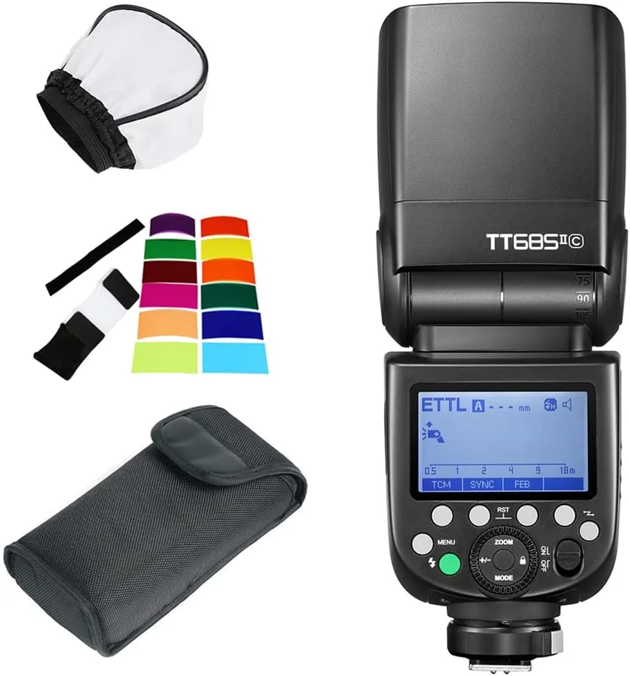 فلاش اسپیدلایت گودکس TT685II-C E-TTL HSS 2.4G سیستم وایرلس X سازگار با دوربین های کانن EOS T6i T6S T5 6D 70D 7D 5DIII 5DS 1DX، فلاش های 580EXII 600EX-RT