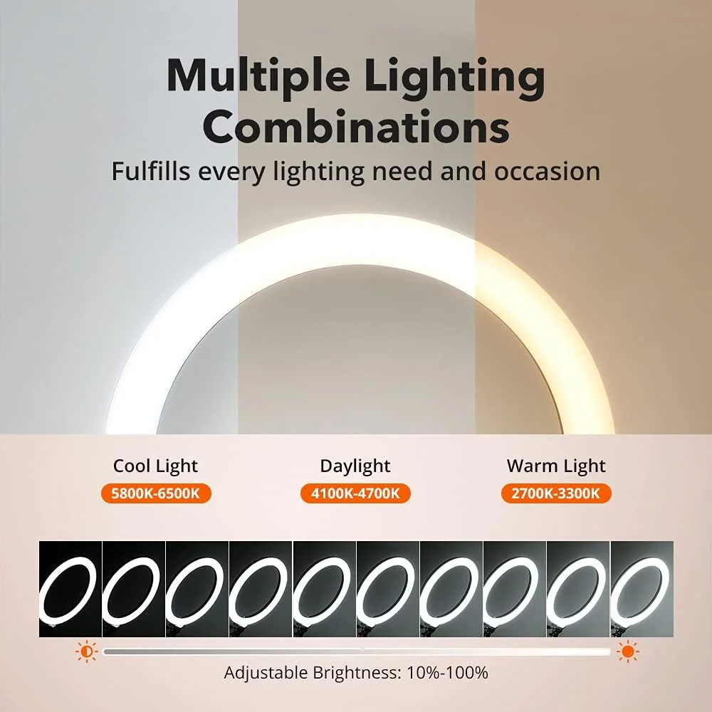 حلقه نور سلفی، حلقه نور 12 اینچی با پایه سه پایه و نگهدارنده تلفن، 3 حالت رنگی، 10 روشنایی قابل تنظیم، شاتر از راه دور بلوتوث برای عکاسی/آرایش/وبلاگ/پخش زنده/یوتیوب حلقه نور سلفی، حلقه نور 12 اینچی با پایه سه پایه و نگهدارنده تلفن، 3 حالت رنگی، 10 روشنایی قابل تنظیم، شاتر از راه دور بلوتوث برای عکاسی/آرایش/وبلاگ/پخش زنده/یوتیوب