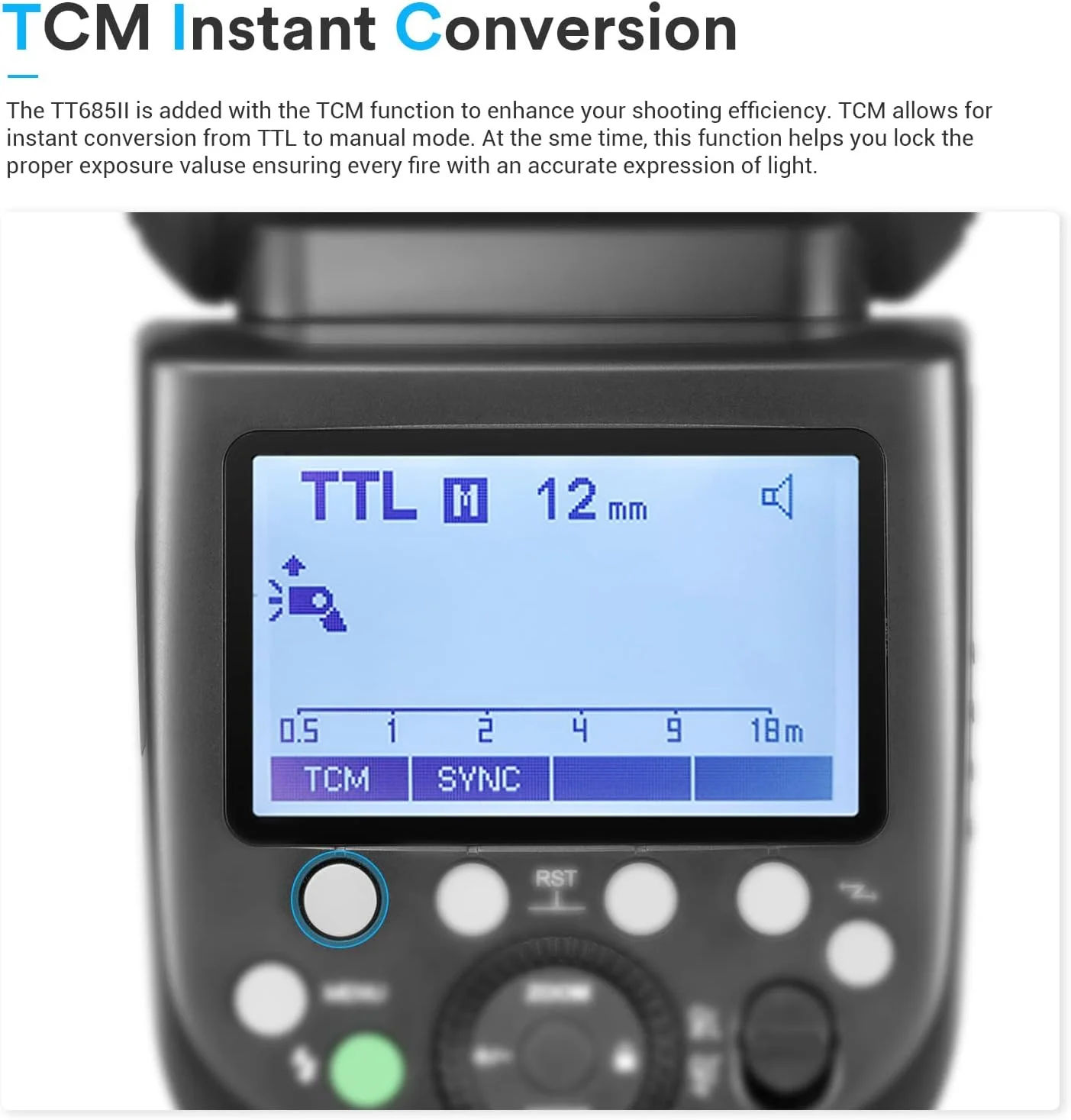 فلاش گودکس TT685II TT685II-O TTL برای المپوس، فلاش HSS 1/8000s TTL برای دوربین های پاناسونیک، تبدیل فوری TCM، اسپیدلایت بی سیم 2.4G سازگار برای دوربین پاناسونیک المپوس