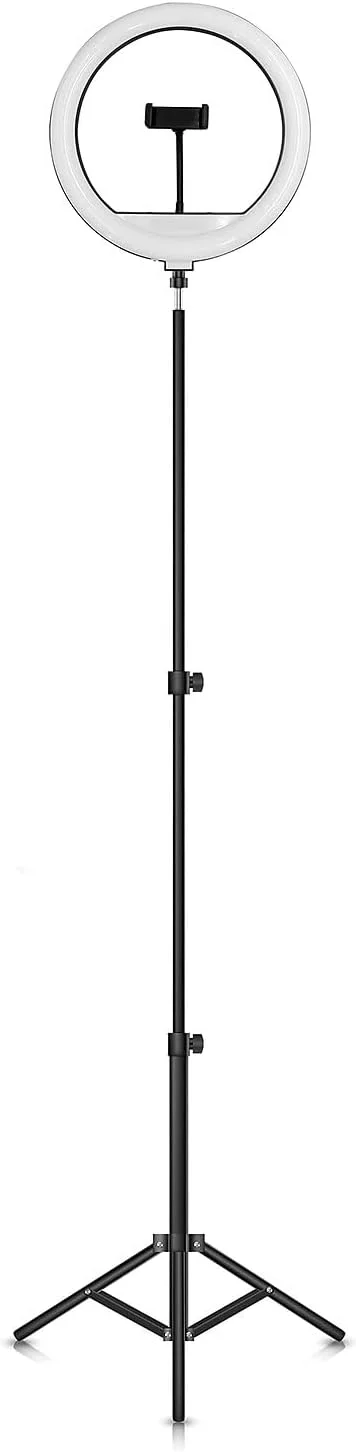 حلقه نور سلفی سوپرسونیک مدل SC-2410SR به همراه پایه سه پایه و نگهدارنده تلفن همراه برای پخش زنده/آرایش با نور LED قابل تنظیم برای تماس های TikTok/YouTube/Instagram/Zoom
