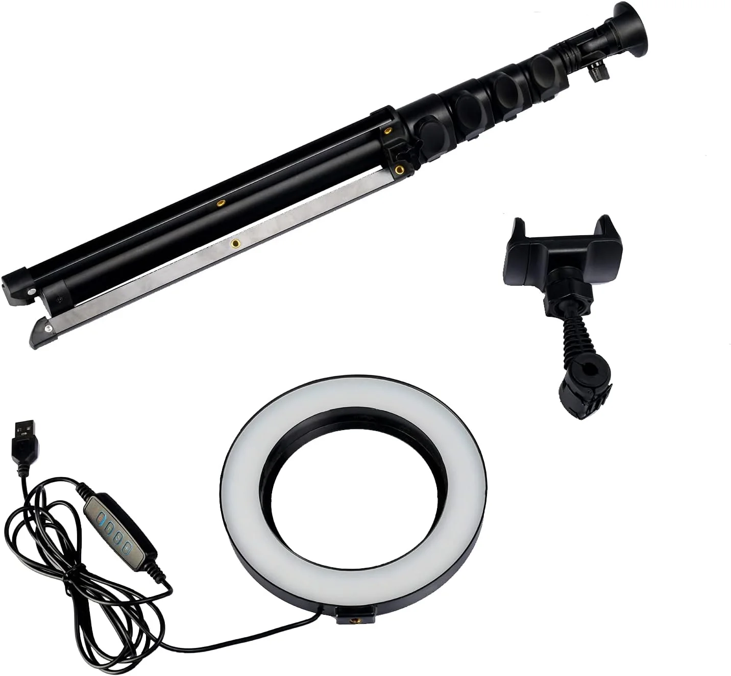 نور حلقه ای سلفی، با سه پایه قابل تنظیم و نگهدارنده تلفن همراه، مناسب برای آرایش زنده، رسانه های پخش جریانی، نور حلقه ای LED دوربین رومیزی، مناسب برای عکاسی و فیلمبرداری با دوشاخه USB نور حلقه ای سلفی، با سه پایه قابل تنظیم و نگهدارنده تلفن همراه، مناسب برای آرایش زنده، رسانه های پخش جریانی، نور حلقه ای LED دوربین رومیزی، مناسب برای عکاسی و فیلمبرداری با دوشاخه USB