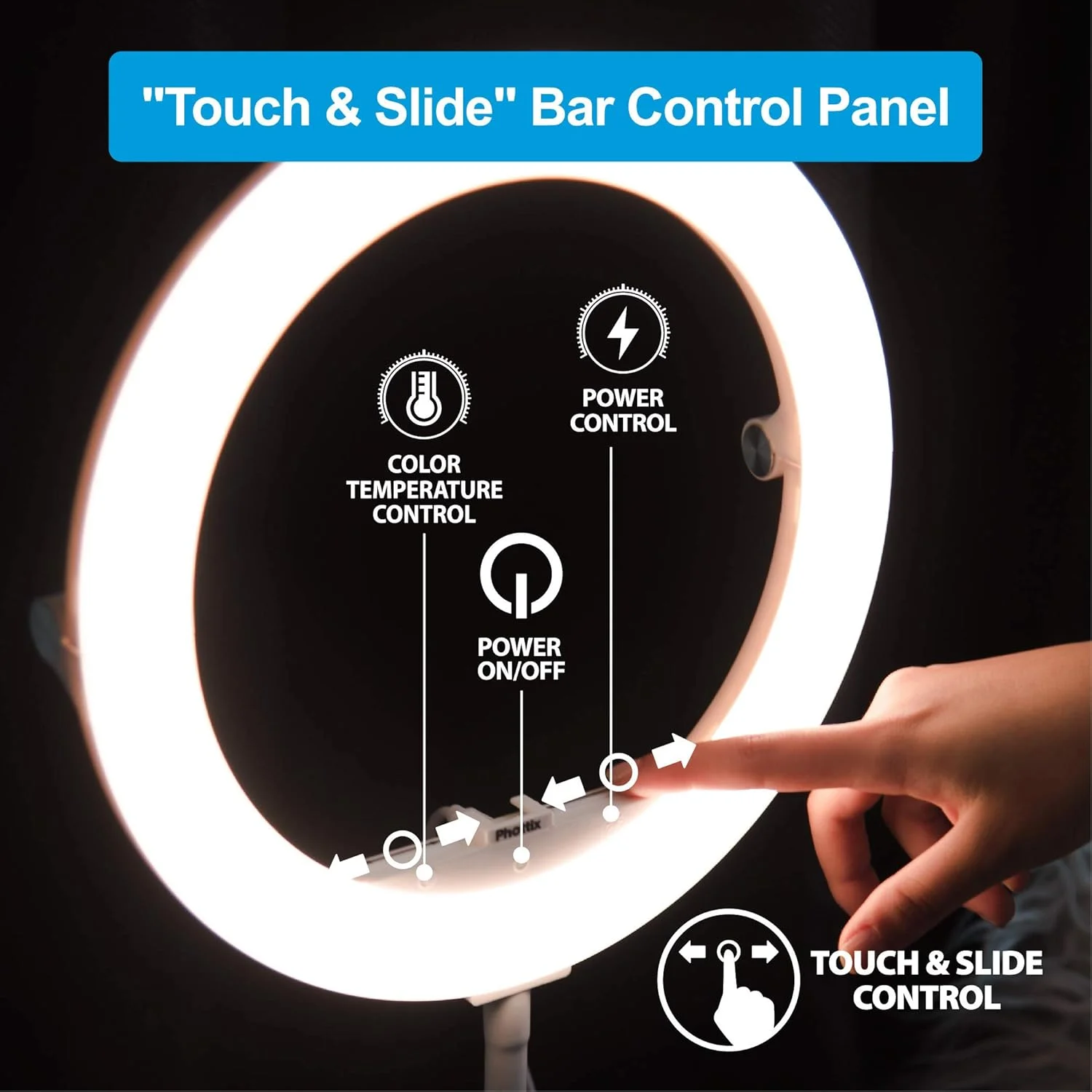 نور ال ای دی حلقه ای Phottix Nuada Ring10 به همراه پایه رومیزی نور ال ای دی حلقه ای Phottix Nuada Ring10 به همراه پایه رومیزی