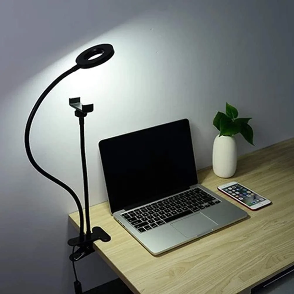 چراغ حلقه ای LED رومیزی Uonlytech برای ویدیوهای یوتیوب، عکاسی، آرایش، دوربین و تلفن هوشمند (مشکی) چراغ حلقه ای LED رومیزی Uonlytech برای ویدیوهای یوتیوب، عکاسی، آرایش، دوربین و تلفن هوشمند (مشکی)