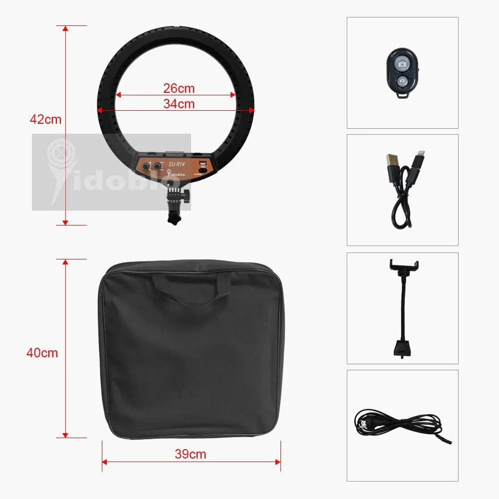حلقه نور LED دیمر پذیر با پایه 2 متری برای تلفن و دوربین، yidoblo 14 اینچی بیرونی 5500K/3200K برای تولید محتوای یوتیوب، آرایش، استودیو، فیلمبرداری و عکاسی سالن حلقه نور LED دیمر پذیر با پایه 2 متری برای تلفن و دوربین، yidoblo 14 اینچی بیرونی 5500K/3200K برای تولید محتوای یوتیوب، آرایش، استودیو، فیلمبرداری و عکاسی سالن
