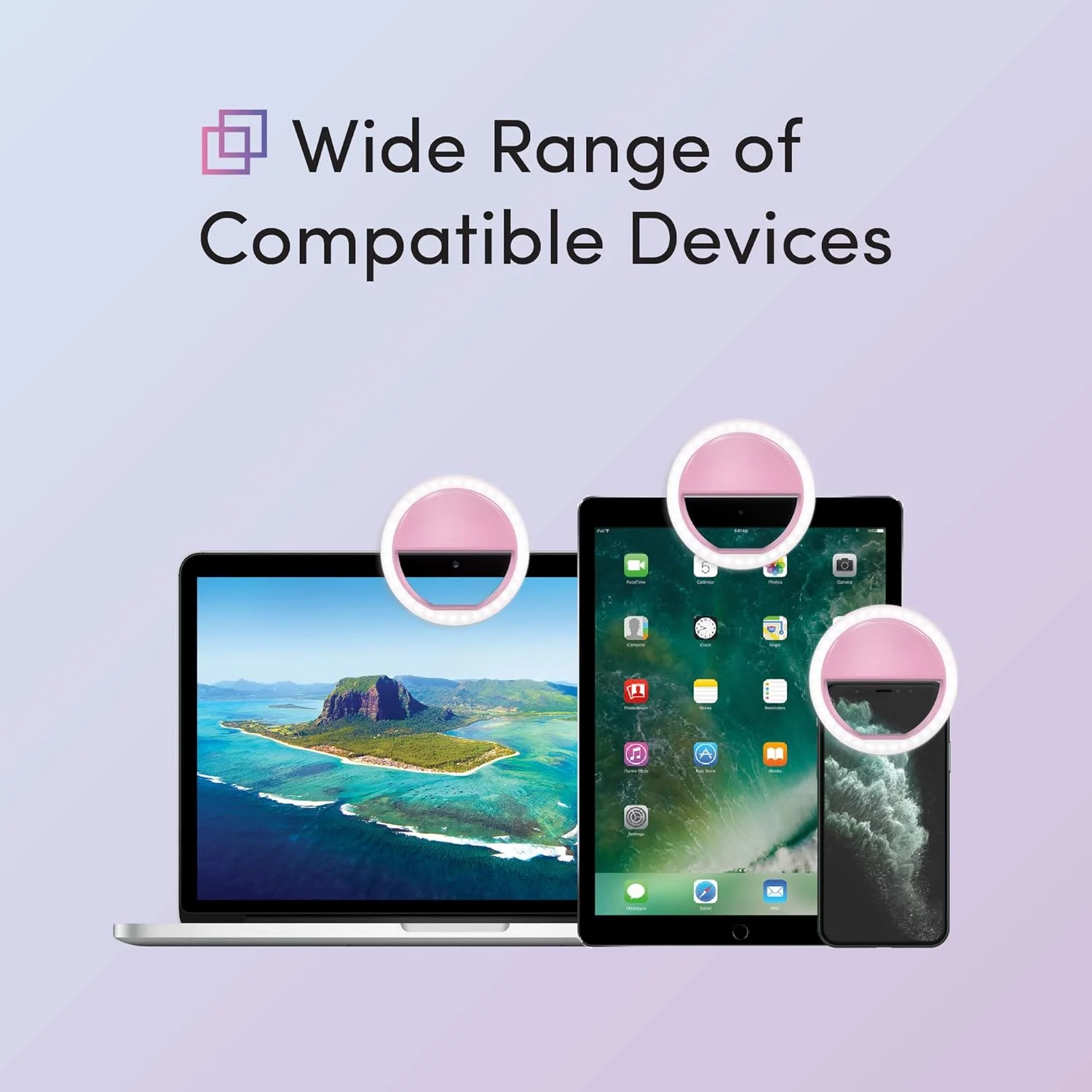 نور حلقه ای سلفی TalkWorks - نور کوچک LED گیره ای برای کنفرانس ویدیویی، نور حلقه ای تلفن همراه برای آیفون، اندروید، آیپد، کامپیوتر لپ تاپ، وب کم/زوم، دوربین/عکاسی، ضبط - صورتی نور حلقه ای سلفی TalkWorks - نور کوچک LED گیره ای برای کنفرانس ویدیویی، نور حلقه ای تلفن همراه برای آیفون، اندروید، آیپد، کامپیوتر لپ تاپ، وب کم/زوم، دوربین/عکاسی، ضبط - صورتی