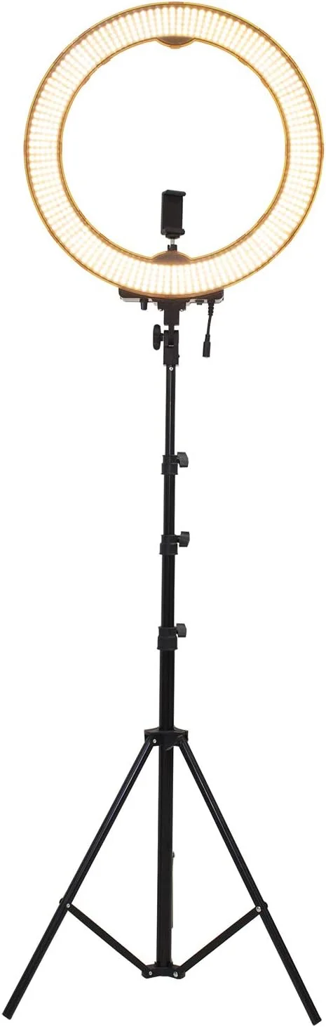 کیت COOPIC RL-650S (شامل نور، پایه، گیره تلفن، سر سه پایه) 55 وات 240 LED حلقه ای 5500K برای عکس دوربین، آرایش، پخش زنده، پرتره، استودیوی یوتیوب، فیلمبرداری، وبلاگ نویسی تیک تاک و غیره