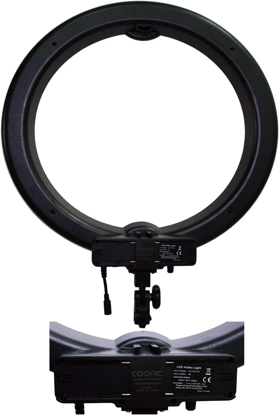 کیت COOPIC RL-650S (شامل نور، پایه، گیره تلفن، سر سه پایه) 55 وات 240 LED حلقه ای 5500K برای عکس دوربین، آرایش، پخش زنده، پرتره، استودیوی یوتیوب، فیلمبرداری، وبلاگ نویسی تیک تاک و غیره