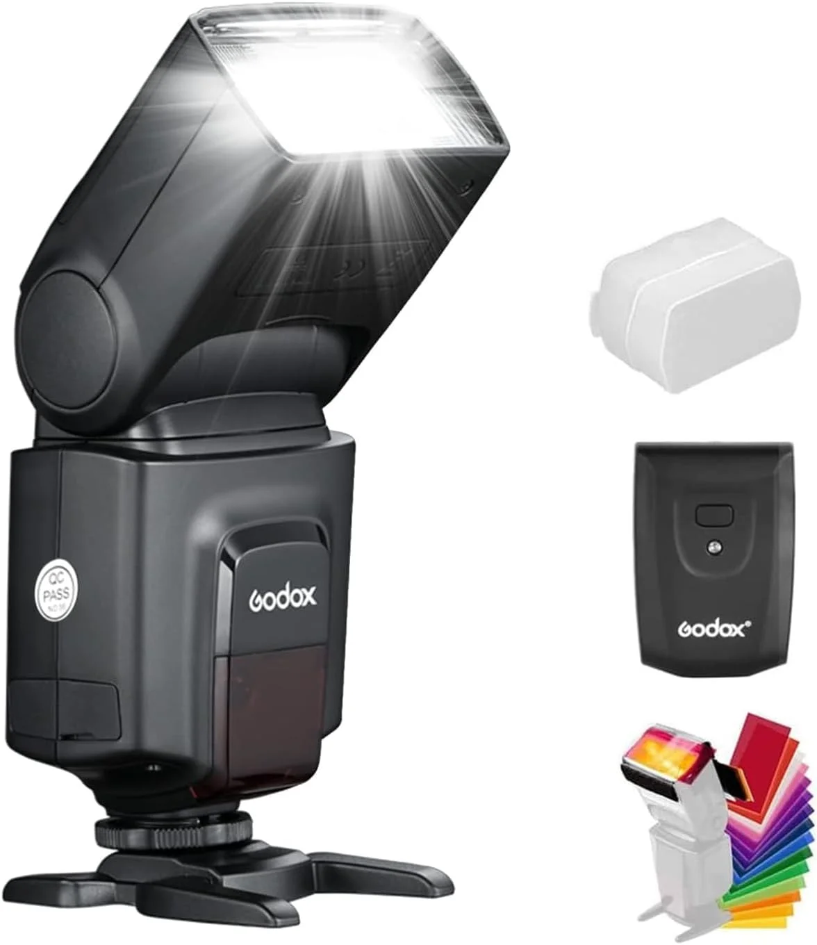 فلاش اسپیدلایت دوربین گودکس TT560II بی سیم 433 مگاهرتز GN38 با گیرنده داخلی به همراه فرستنده RT سازگار با دوربین های DSLR کانن نیکون سونی الیمپوس پنتاکس فوجی با کفشک استاندارد