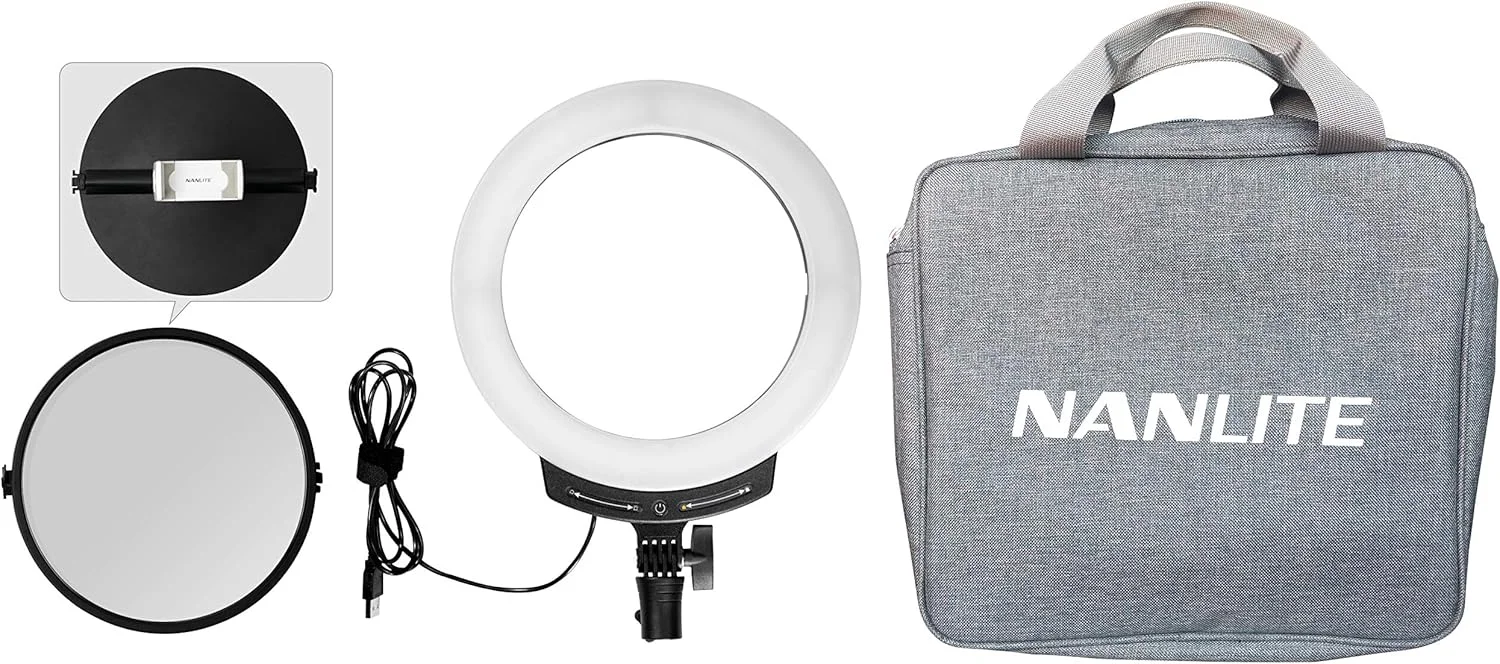 نور حلقوی LED نانلایت Halo 10B با قابلیت تنظیم نور دو رنگ و پورت USB و کلید لمسی هوشمند