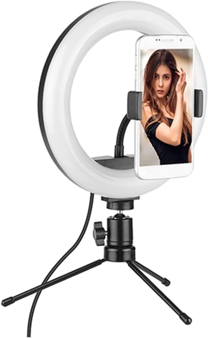 چراغ حلقه ای LED با نور پر کننده مشکی/سفید چند رنگ چراغ حلقه ای LED با نور پر کننده مشکی/سفید چند رنگ