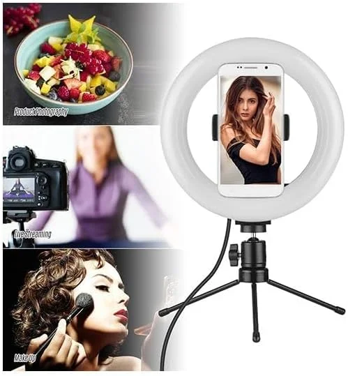 چراغ حلقه ای LED با نور پر کننده مشکی/سفید چند رنگ چراغ حلقه ای LED با نور پر کننده مشکی/سفید چند رنگ