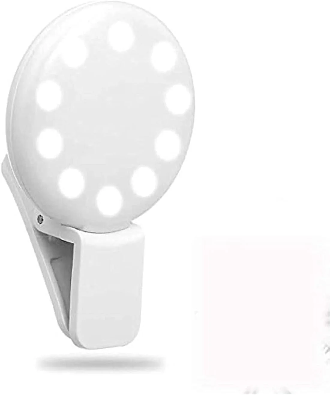 نور حلقه ای سلفی گیره ای قابل تنظیم قابل حمل شارژی کوچک برای گوشی با LED چند رنگ Easylife-01218