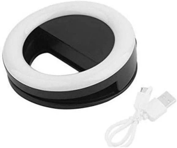 چراغ سلفی حلقه ای LED مدل فلش، مشکی چند رنگ